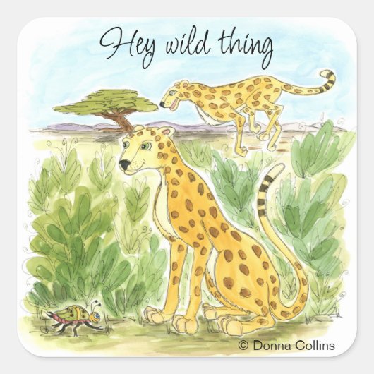 Hey Wild Thing Cheetah Sticker (Voorkant)