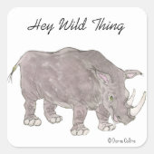 Hey Wild Thing Rino Sticker (Voorkant)
