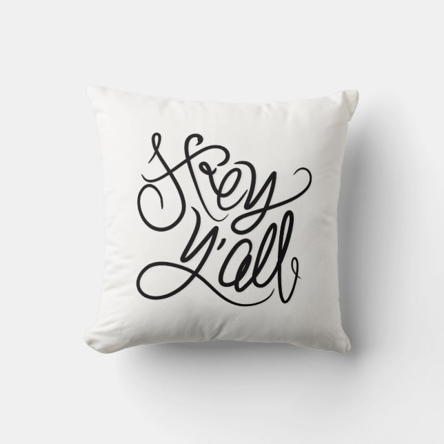 Hey YALL Casual Southern Greeting Sierkussen (Voorkant)