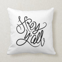 Hey YALL Casual Southern Greeting Sierkussen