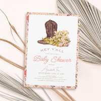 Hey Y'all Cowboy Boot & Bouquet Girl Baby shower