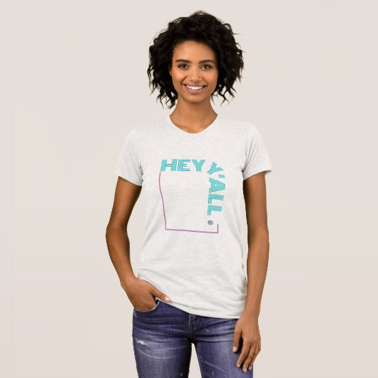 "Hey Y'all" Gray T-shirt (Voorkant volledig)