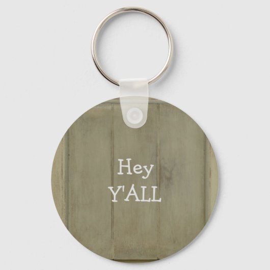 Hey YALL Rustiek Hout Sleutelhanger (Voorkant)