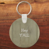 Hey YALL Rustiek Hout Sleutelhanger (Voorkant)