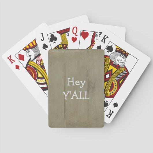 Hey YALL Rustieke Hout Pokerkaarten (Achterkant)