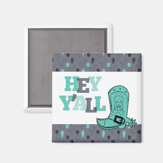 Hey Y'All - Texas Magneet (Voorkant / Achterkant)