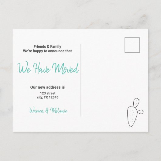 Hey Y'All - Texas Moving Aankondigingskaart (Achterkant)