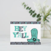 Hey Y'All - Texas Moving Aankondigingskaart (Staand voorkant)