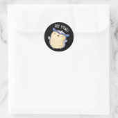 Hey Y'Owl Grappige Uil Pun Dark BG Ronde Sticker (Tas)