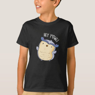 Hey Y'Owl Grappige Uil Pun Dark BG T-shirt
