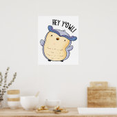 Hey Y'Owl Grappige Uil Pun Poster (Keuken)