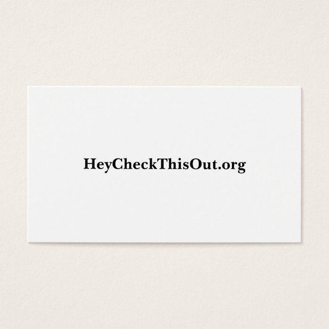 HeyCheckThisOut.org Visitekaartje (Voorkant)