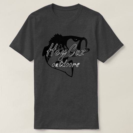 HeyCuz Buitenshuis Vis Zwart en Wit T-shirt (Design voorkant)