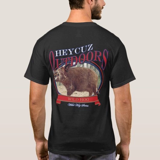 HeyCuz Buitenshuis Wild Hog Design T-shirt (Achterkant)