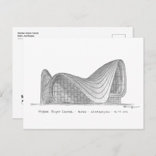 Heydar Aliyev Center, Baku, Azerbeidzjan Briefkaart (Voorkant / Achterkant)