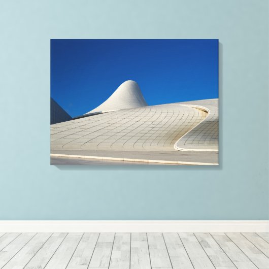 Heydar Aliyev Centrum in Bakoe Canvas Afdruk (Insitu (Houten vloer))