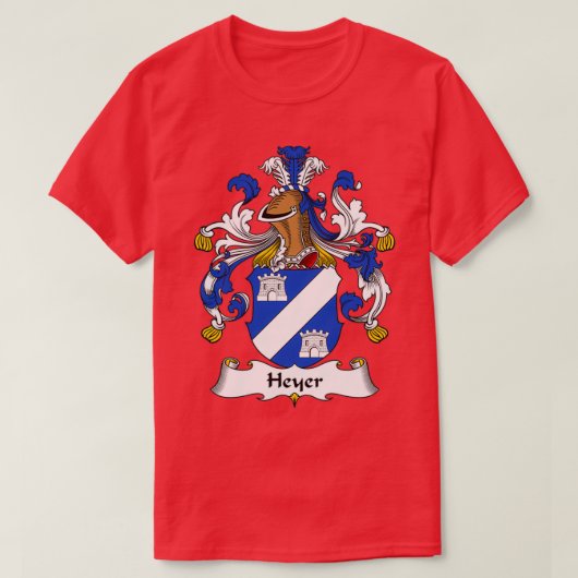 Heyer Coat of Arms Family Crest T-shirt (Design voorkant)