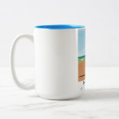 Heysham Lancashire  poster trein Tweekleurige Koffiemok (Links)