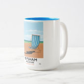 Heysham Lancashire  poster trein Tweekleurige Koffiemok (Voorkant rechts)