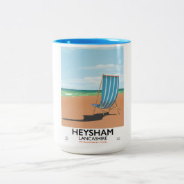 Heysham Lancashire vintage treinaffiche Tweekleurige Koffiemok