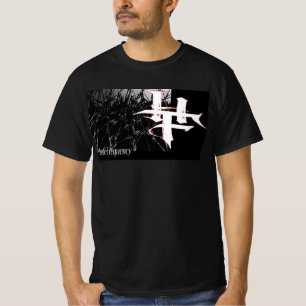 HF Vijandige Frequentie aan de zijkant over grijs T-shirt