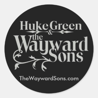 HG&amp; WS logo black grotere rug, TheWaywardSon.. Ronde Sticker