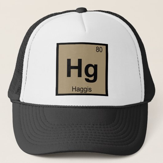 Hg - Haggis Vat Chemie Periodic Table Symbol Trucker Pet (Voorkant)