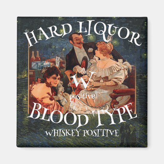 HG Harde Drank Bloedgroep W positief Whiskey Magneet (Voorkant)