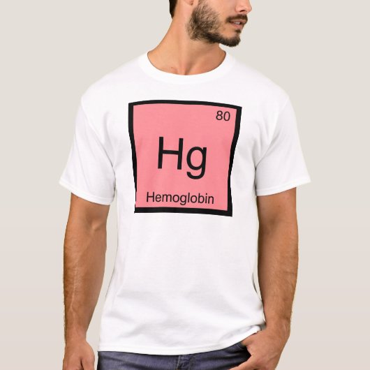 Hg - Hemoglobine Chemistry Element Symbool Bloed T T-shirt (Voorkant)
