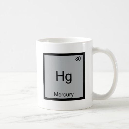Hg - Mercury Funny Chemistry Element Symbol T-shir Koffiemok (Rechts)