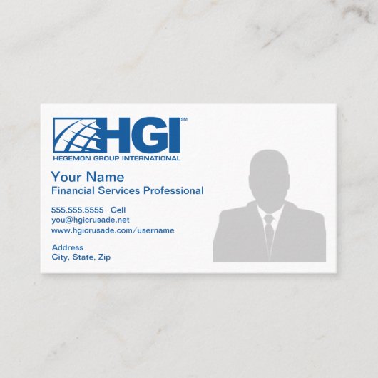 HGI Financial Services Professional (foto) Visitekaartje (Voorkant)