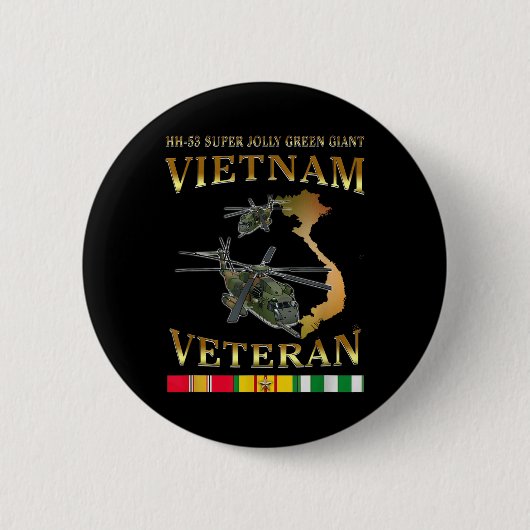 HH-53 Super Jolly Green Giant Helikopter Vietnam V Ronde Button 5,7 Cm (Voorkant)