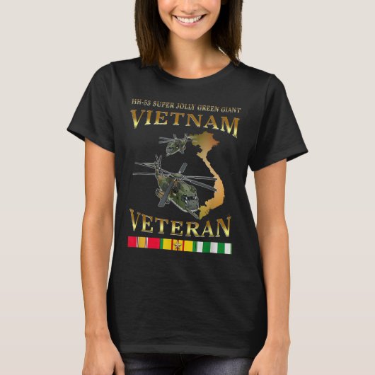 HH-53 Super Jolly Green Giant Helikopter Vietnam V T-shirt (Voorkant)
