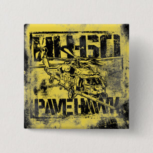 Hh-60 Pave Hawk Square Button Button