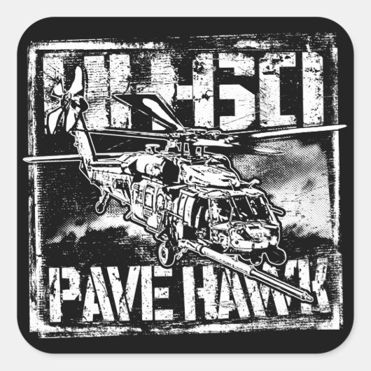 Hh-60 Pave Hawk Square Stickers Sticker (Voorkant)