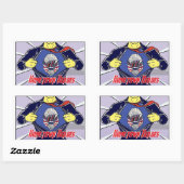 HH Blauw Rechthoekige Sticker (Vel)