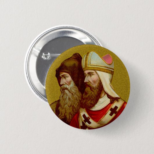 HH. Cyrillus & Methodius (M 001) Ronde Button 5,7 Cm (Voorkant /achterkant)