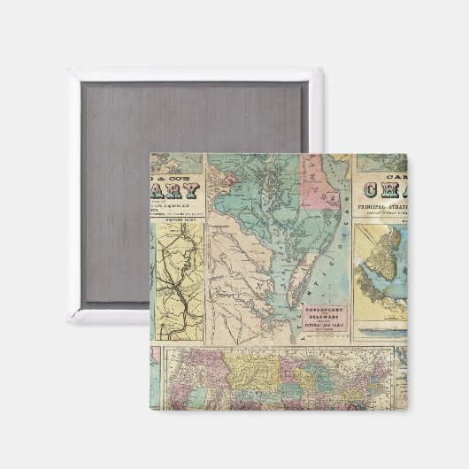 HH Lloyd Campaign-militaire kaarten Magneet (Voorkant / Achterkant)