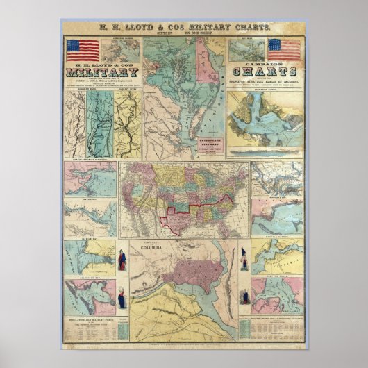 HH Lloyd Campaign-militaire kaarten Poster (Voorkant)