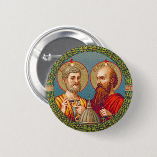 HH. Petrus en Paulus, Apostelen (JMAS 01) Ronde Button 5,7 Cm