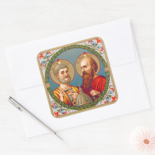 HH. Petrus en Paulus, Apostelen (JMAS 01) Vierkante Sticker