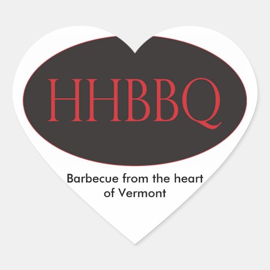 HHBBQ Barbecue Uit het hart van Vermont Stickers (Voorkant)