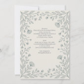 HHS Blauwe Bloem Botanisch Lijstframe Elegante Tro Kaart (Achterkant)