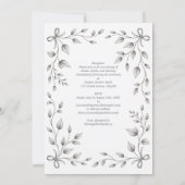 HHS Botanisch blad en lint handgetekende trouwdag Kaart (Achterkant)