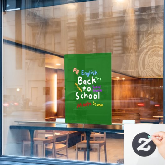 HI54EDU Terug naar school Raamsticker (Cafe Raam)