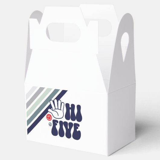 HI 5e verjaardag Retro Boy 5e verjaardag Bedankdoosjes (Geopend)