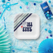 HI 5Retrostreep Papieren Bordje (Feest)