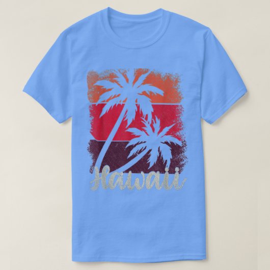 HI Aloha Summer Tropical Beach Palm Trees Retro Ha T-shirt (Design voorkant)