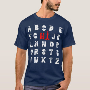 HI Alphabet Funny schattige monsters ABC Leer lere T-shirt