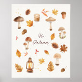 Hi Autumn Wall Art – Cozy Fall Print with Mushroom (Voorkant)